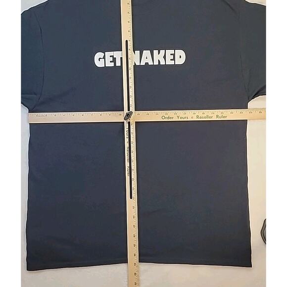 Gildan GET NAKED Funny Graphic Tee XL Black Naked City Pizza Shop Nevada - Picture 6 of 7
